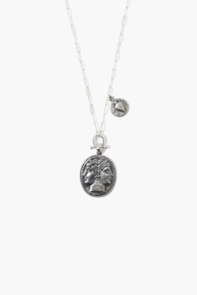 Chan Luu Janus Coin Necklace Silver Women Necklaces