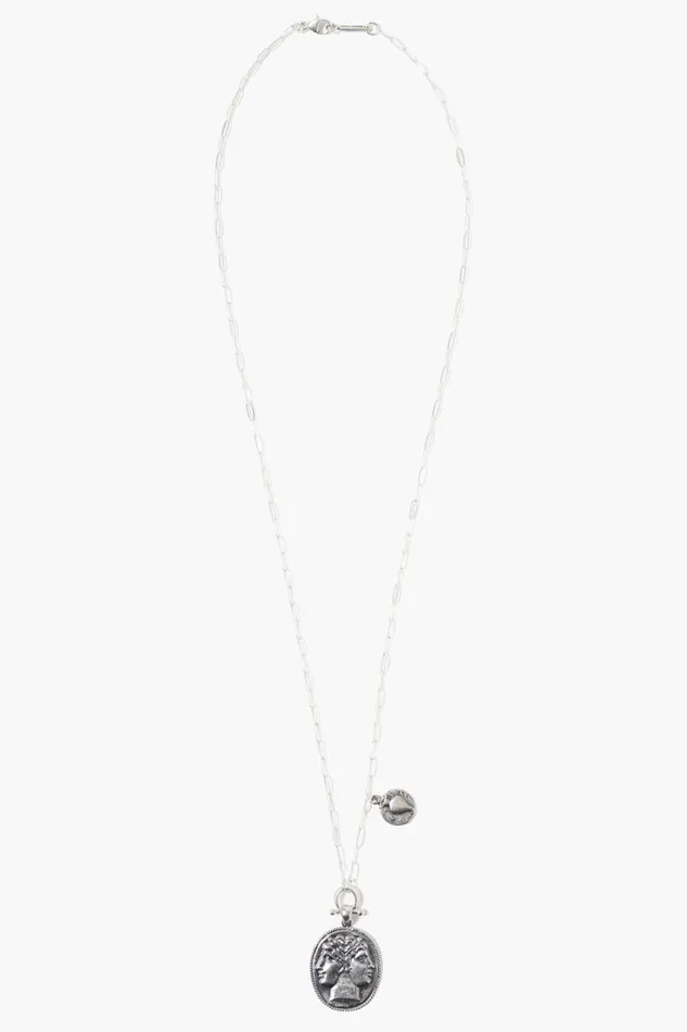 Chan Luu Janus Coin Necklace Silver Women Necklaces