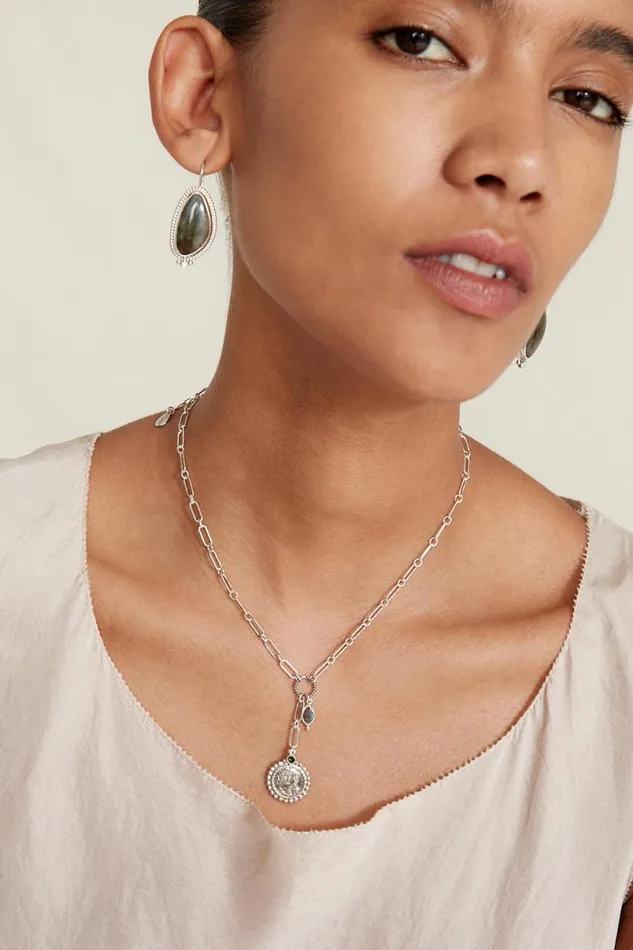 Chan Luu Josephine Coin Necklace Silver Women Necklaces
