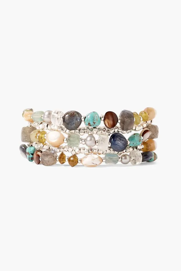 Chan Luu Jubilee Naked Wrap Bracelet Blue Mix Women Bracelets