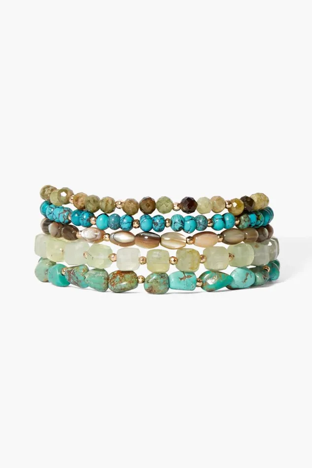 Chan Luu Keyes Naked Wrap Bracelet Turquoise Mix Women Bracelets