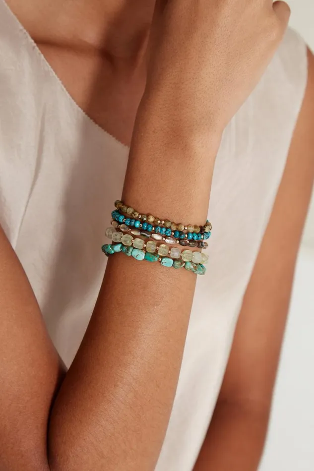 Chan Luu Keyes Naked Wrap Bracelet Turquoise Mix Women Bracelets