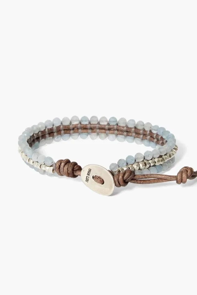Chan Luu Koa Cuff Wrap Bracelet Aquamarine Women Bracelets