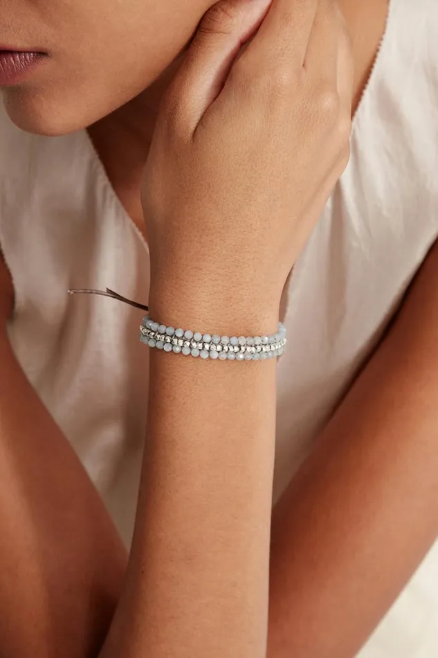 Chan Luu Koa Cuff Wrap Bracelet Aquamarine Women Bracelets