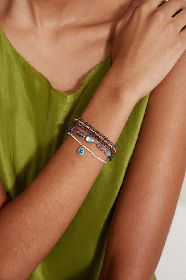 Chan Luu Koa Cuff Wrap Bracelet Iolite Women Bracelets
