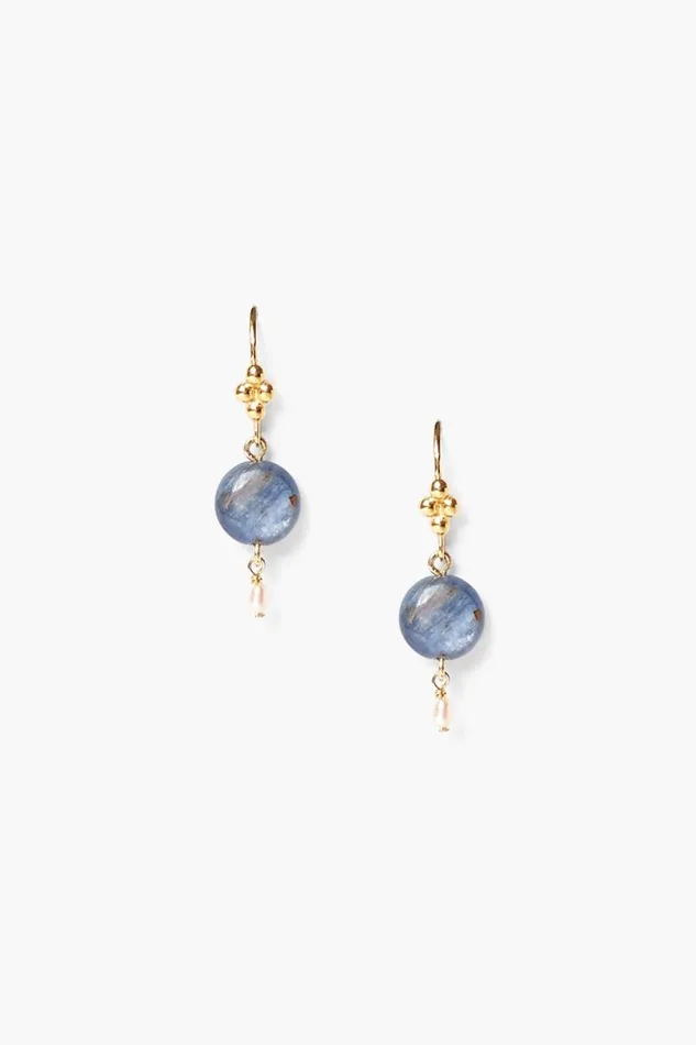 Chan Luu Kyanite And Pearl Drop Earrings Women Earrings