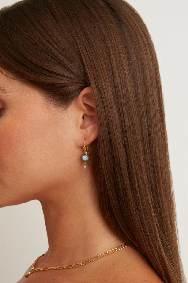 Chan Luu Kyanite And Pearl Drop Earrings Women Earrings