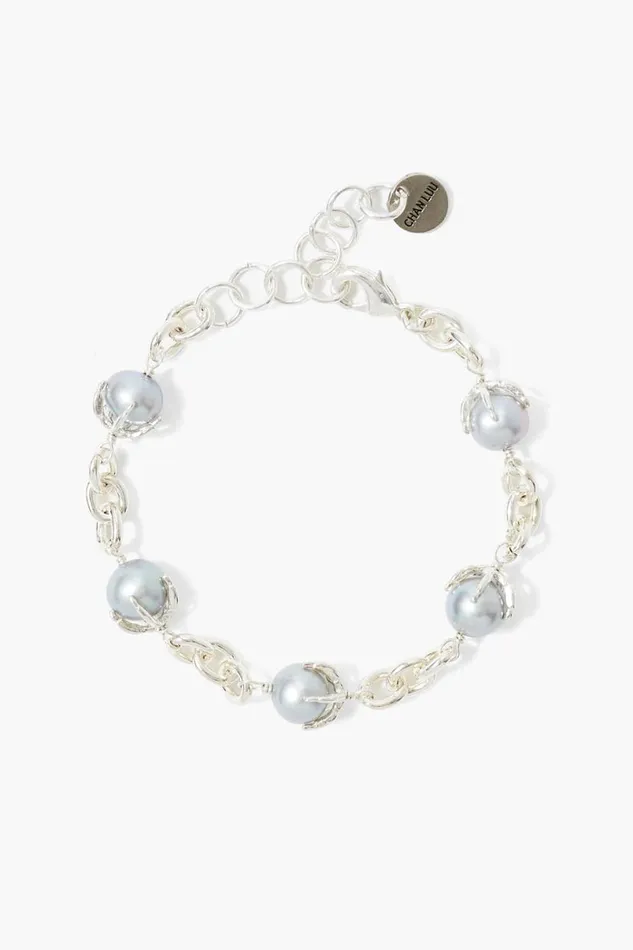 Chan Luu Lark Chain Bracelet Grey Pearl Women Bracelets