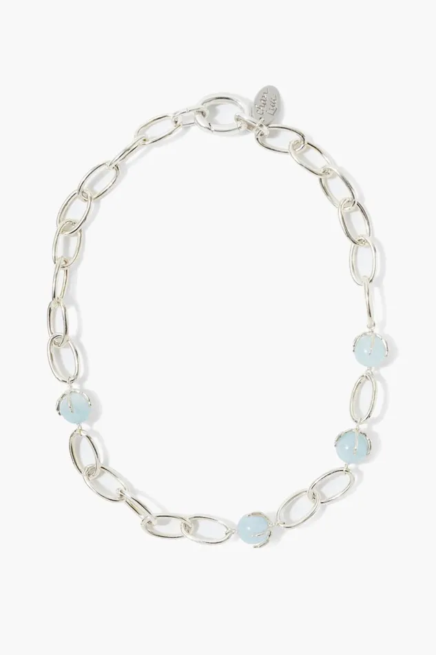 Chan Luu Lark Chain Necklace Aquamarine Women Necklaces