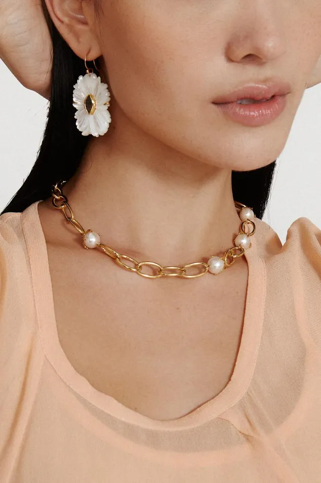 Chan Luu Lark Chain Necklace White Pearl Women Necklaces