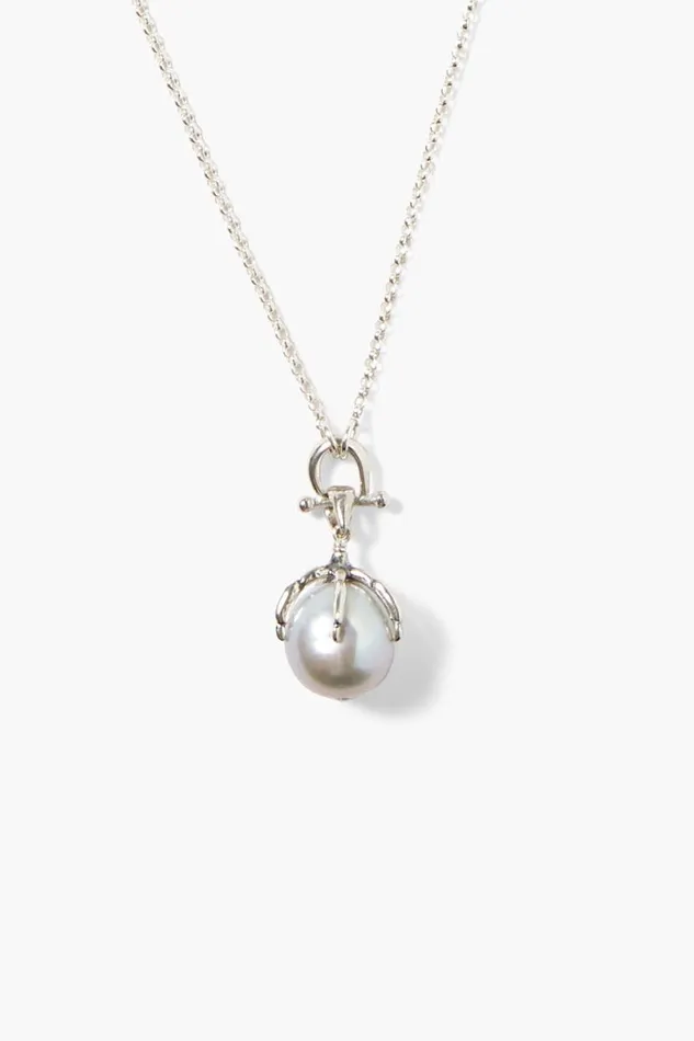 Chan Luu Lark Pendant Necklace Grey Pearl Women Necklaces