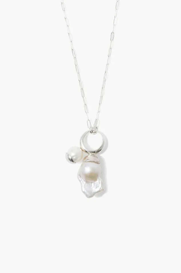 Chan Luu Luana Pearl Necklace Silver Women Necklaces