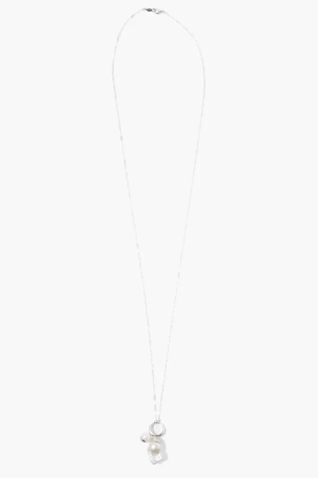 Chan Luu Luana Pearl Necklace Silver Women Necklaces
