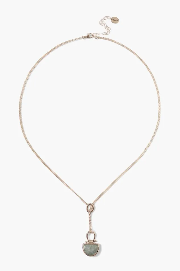 Chan Luu Luna Drop Necklace Aquamarine Women Necklaces
