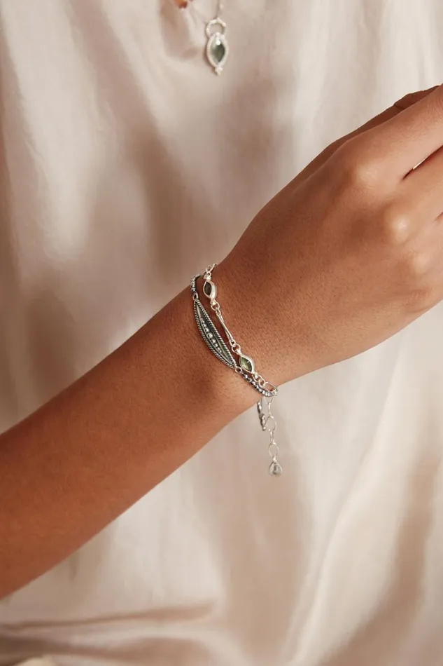Chan Luu Lydia Bracelet Silver Labradorite Women Bracelets