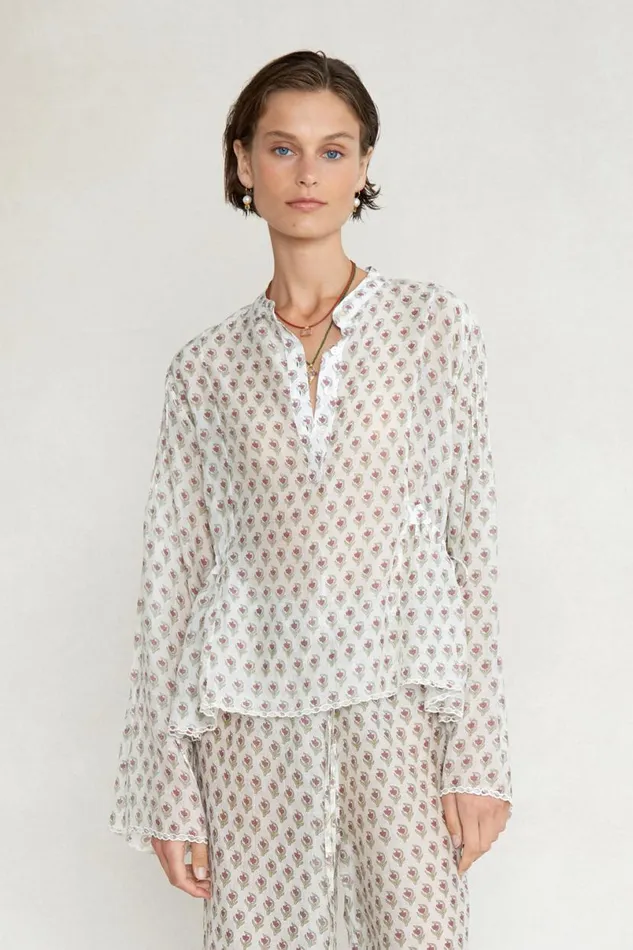 Chan Luu Maisie Blouse White Women Tops
