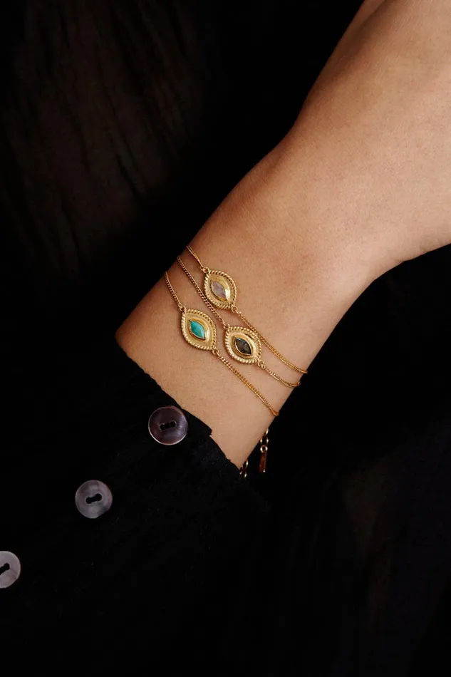 Chan Luu Mariya Evil Eye Bracelet Moonstone Women Bracelets