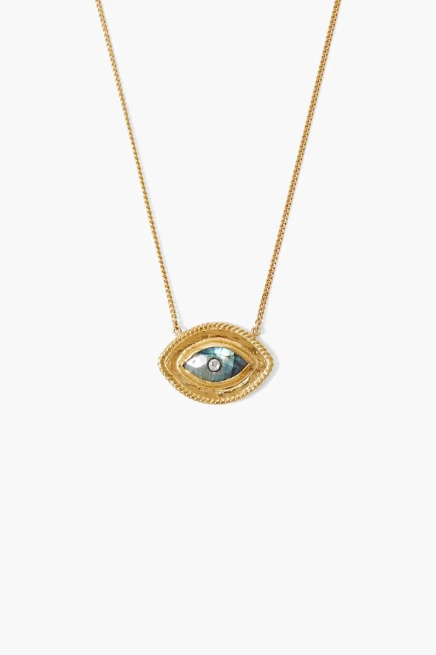 Chan Luu Mariya Evil Eye Necklace Labradorite Women Necklaces