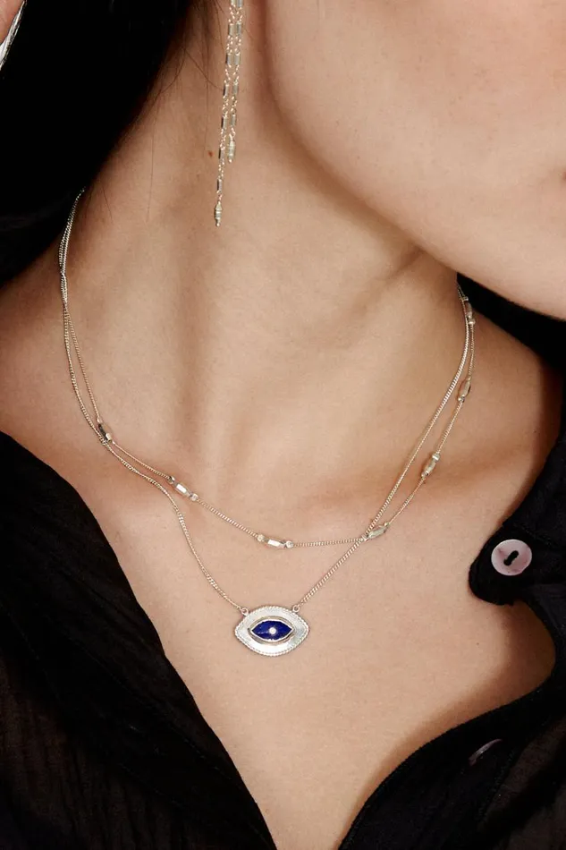 Chan Luu Mariya Evil Eye Necklace Lapis Women Necklaces