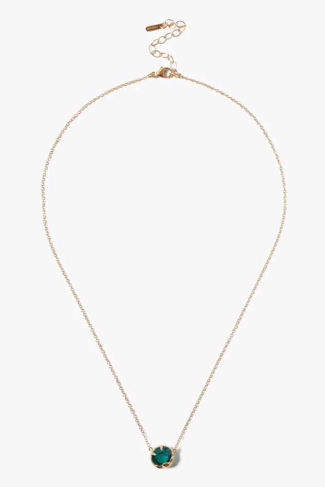 Chan Luu May Birthstone Necklace Emerald Crystal Women Necklaces