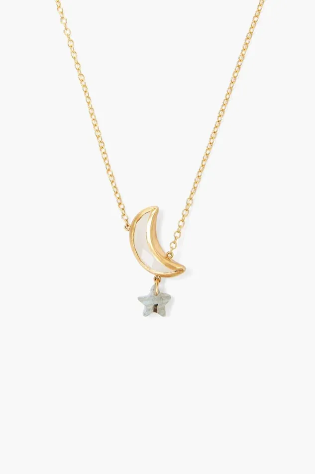 Chan Luu Moon And Star Necklace Labradorite Women Necklaces