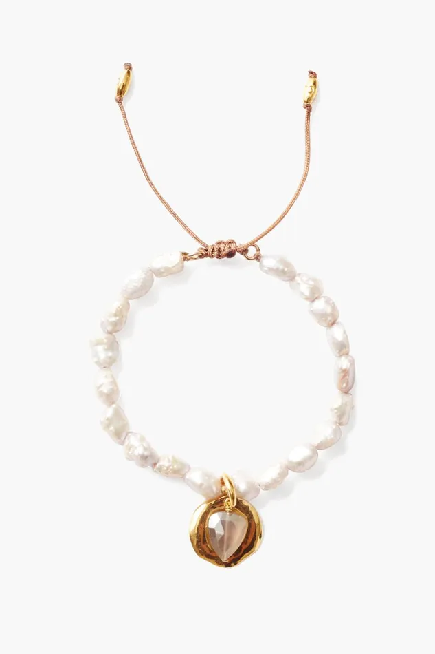 Chan Luu Moonstone and Pearl Ostra Bracelet Women Bracelets