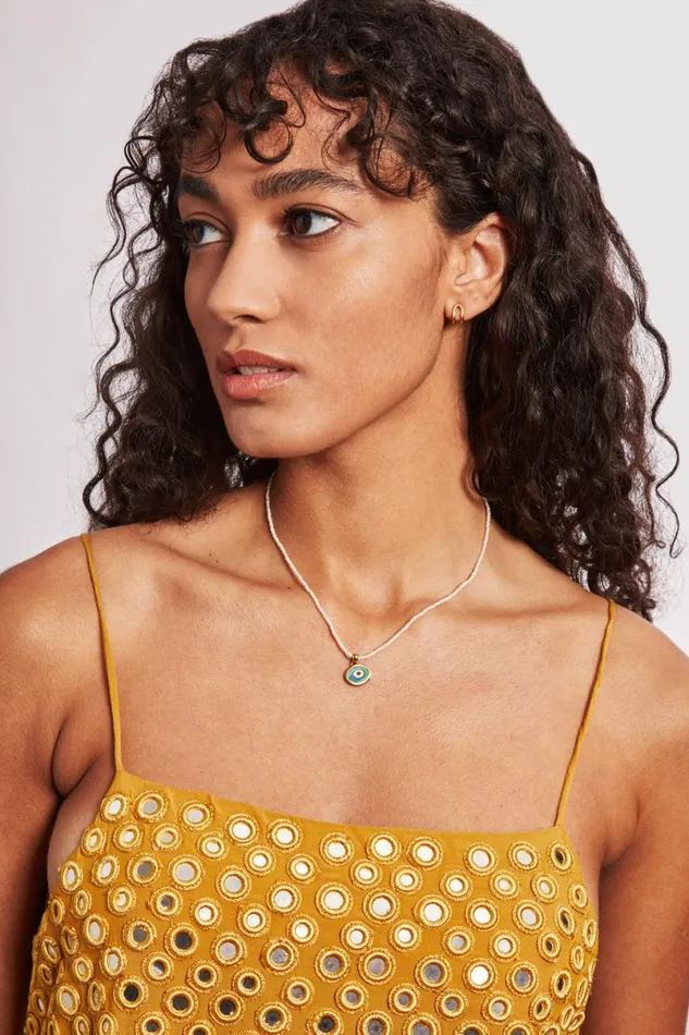 Chan Luu Mya Evil Eye Necklace White Pearl Women Necklaces