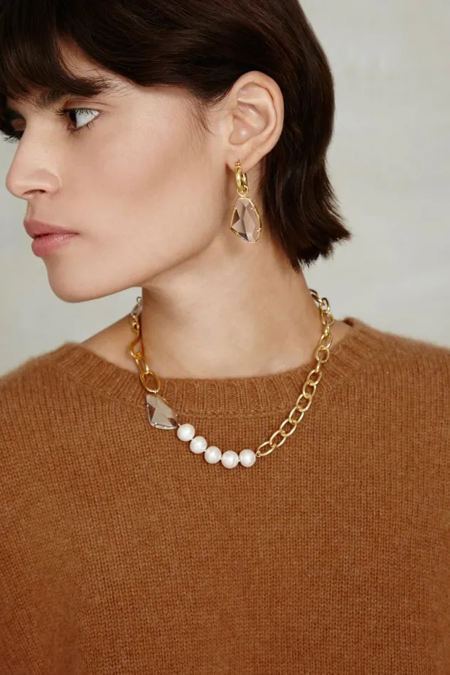Chan Luu Neve Necklace White Pearl Mix Women Necklaces