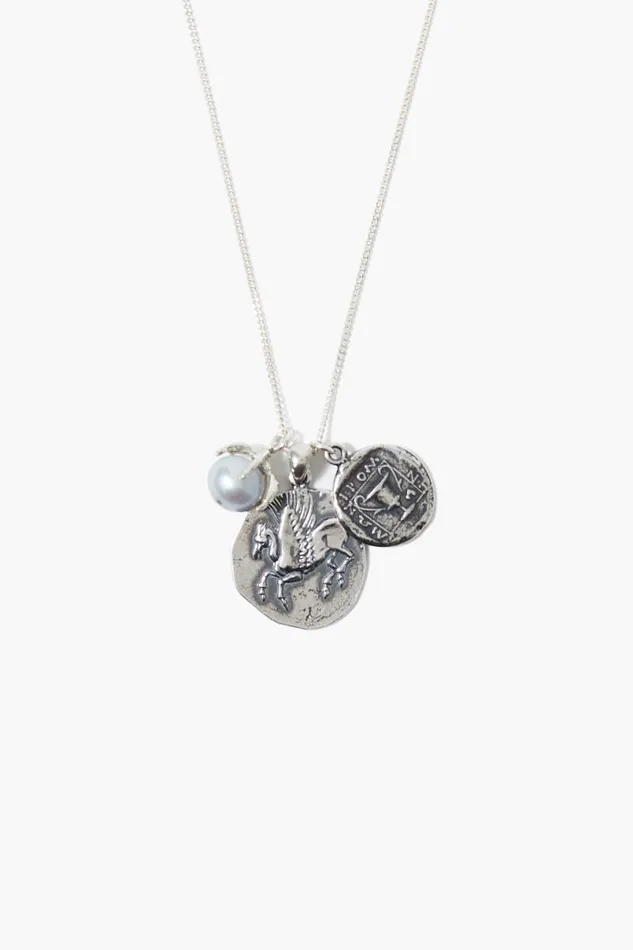 Chan Luu Pegasus Charm Necklace Silver Mix Women Necklaces