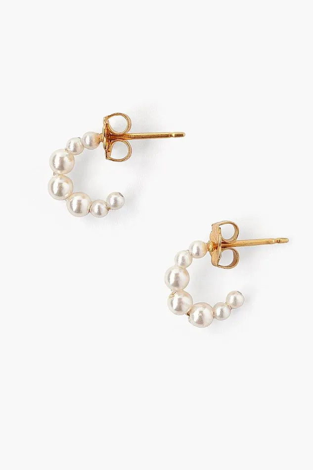 Chan Luu Petite Cream Pearl Holly Hoop Earrings Women Earrings