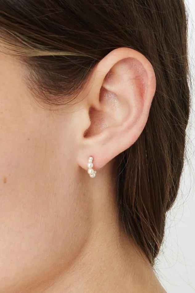 Chan Luu Petite Cream Pearl Holly Hoop Earrings Women Earrings