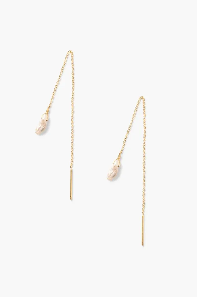 Chan Luu Pink Keshi Pearl Thread Thru Earrings Women Earrings