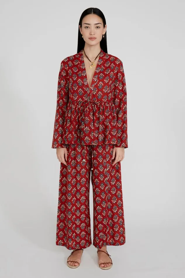 Chan Luu Priya Set Crimson Women Loungewear