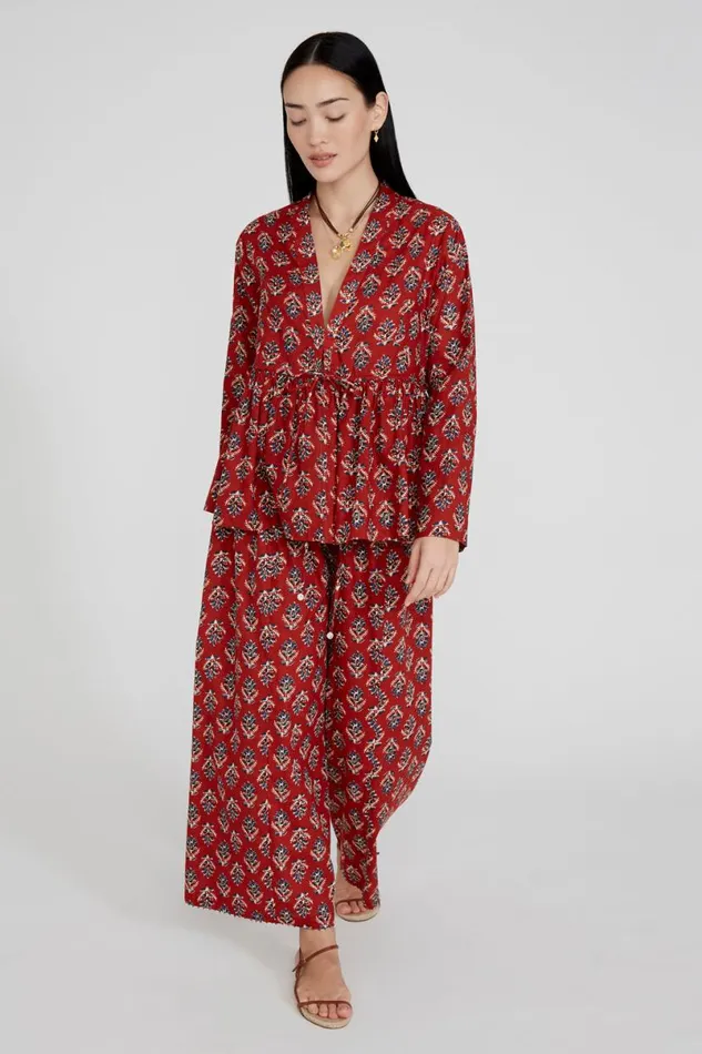 Chan Luu Priya Set Crimson Women Loungewear