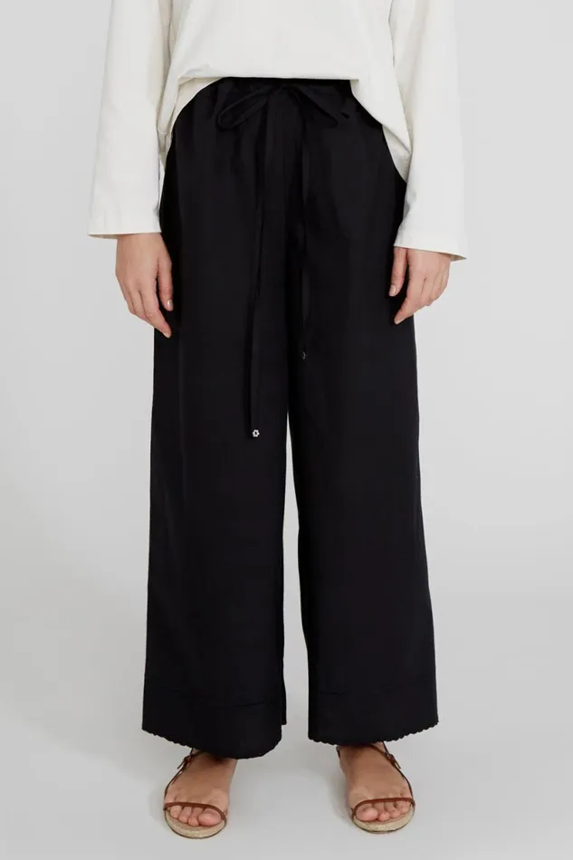 Chan Luu Ramona Poplin Pant Caviar Women Bottoms