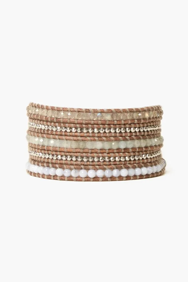 Chan Luu Santi Wrap Bracelet Aquamarine Mix Women Bracelets