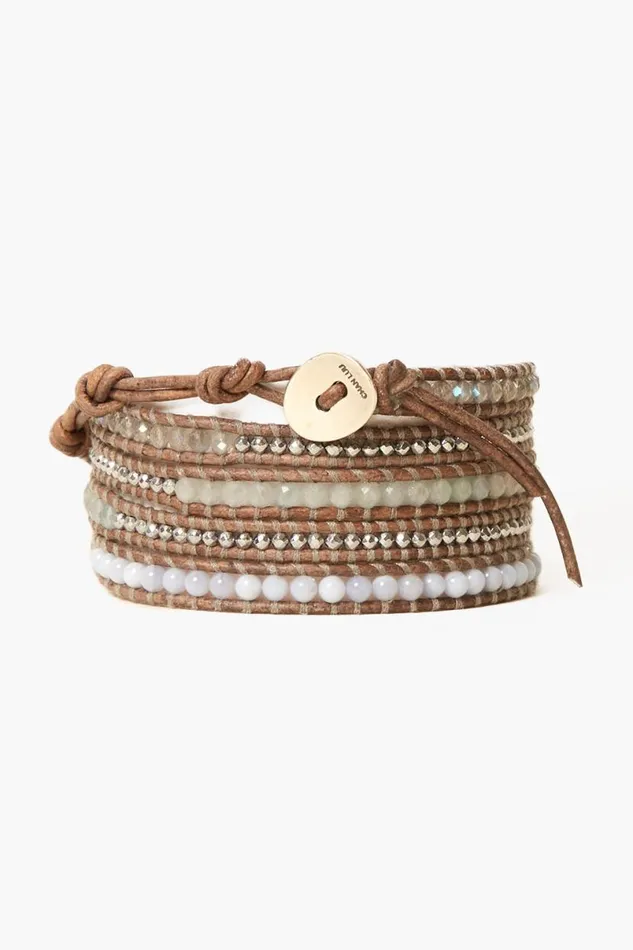 Chan Luu Santi Wrap Bracelet Aquamarine Mix Women Bracelets