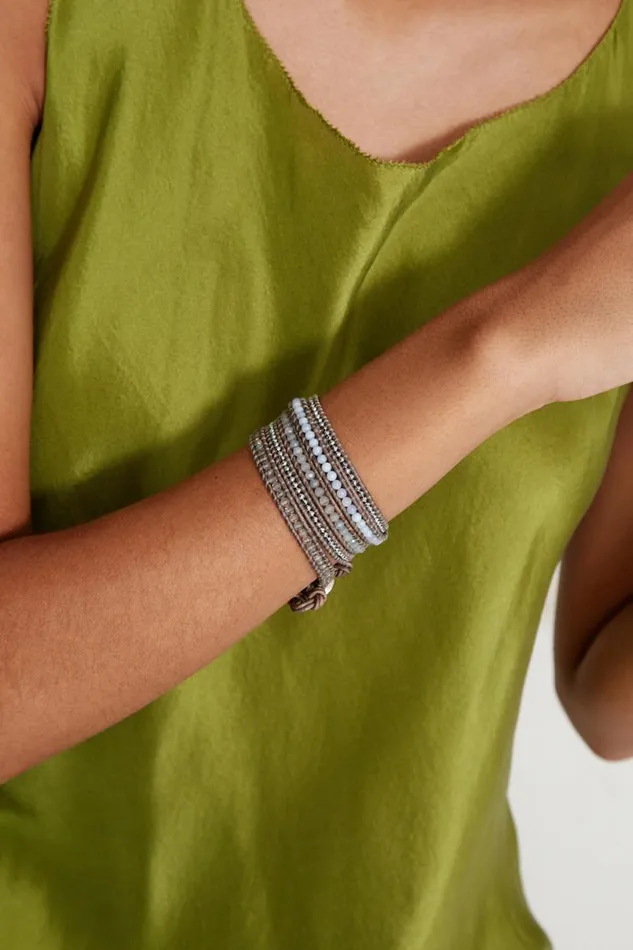 Chan Luu Santi Wrap Bracelet Aquamarine Mix Women Bracelets