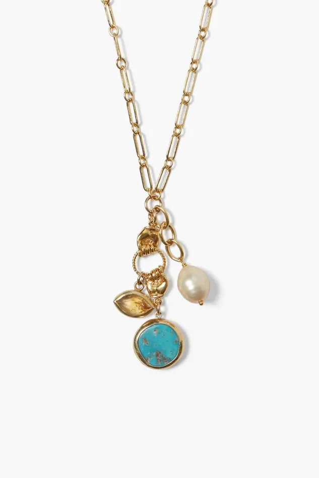 Chan Luu Sardinia Charm Necklace Turquoise Women Necklaces