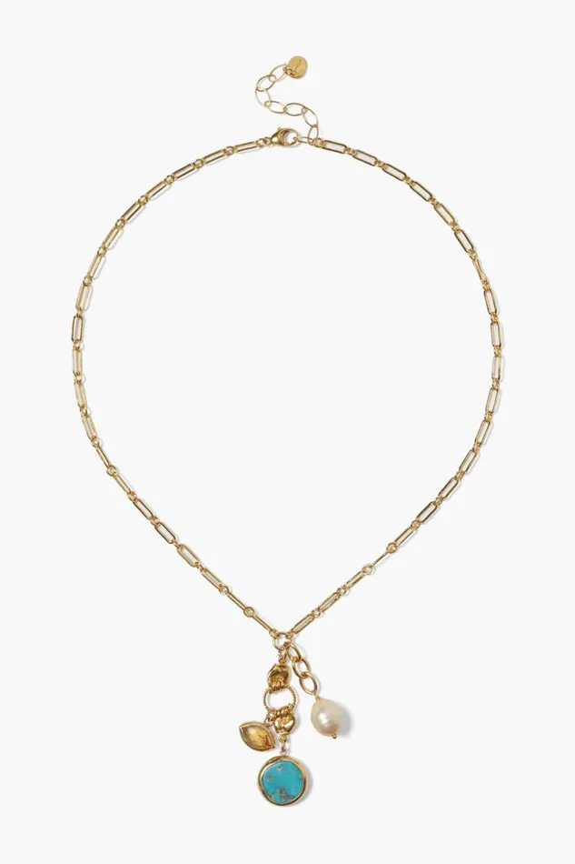 Chan Luu Sardinia Charm Necklace Turquoise Women Necklaces