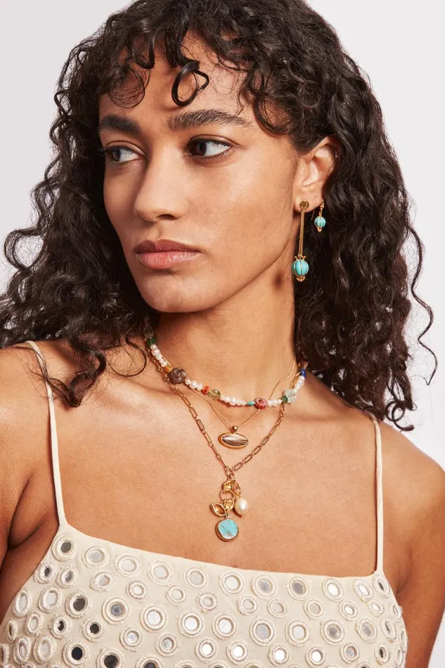Chan Luu Sardinia Charm Necklace Turquoise Women Necklaces