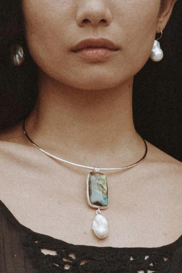 Chan Luu Soledad Collar Necklace Labradorite Women Necklaces