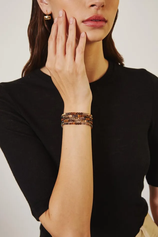 Chan Luu Step Naked Wrap Bracelet Abalone Mix Women Bracelets