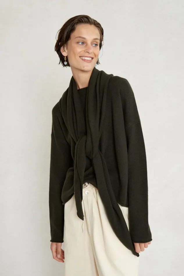Chan Luu Triangle Scarf Moss Women Scarves