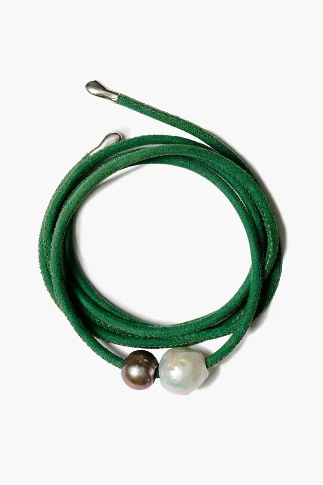 Chan Luu Vanya Leather Wrap Bracelet Green Women Bracelets