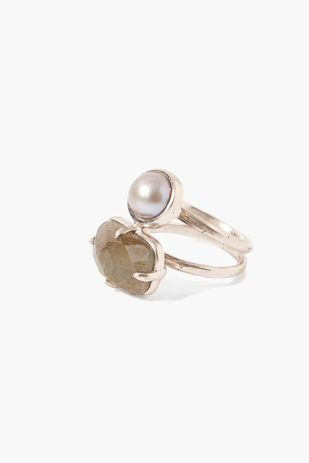 Chan Luu Venus Stacked Ring Labradorite Women Rings