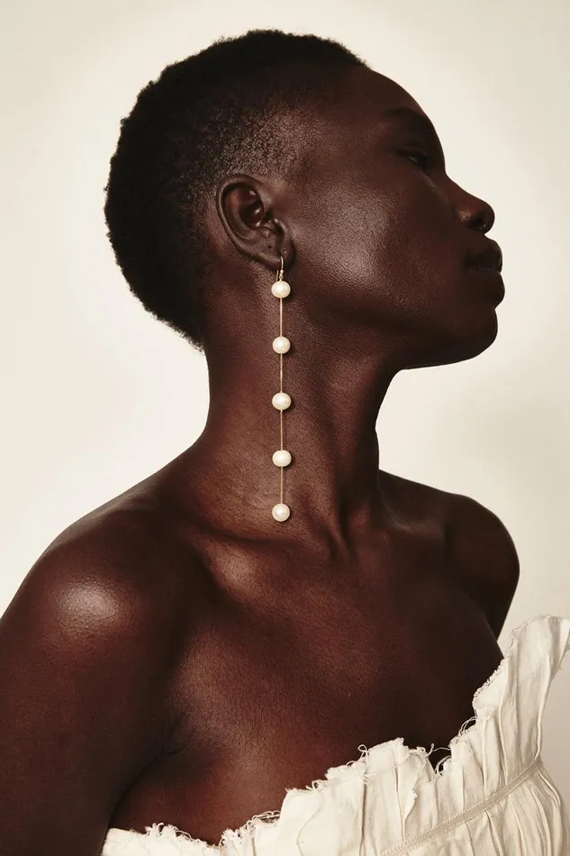 Chan Luu White Pearl Duster Earrings Women Earrings