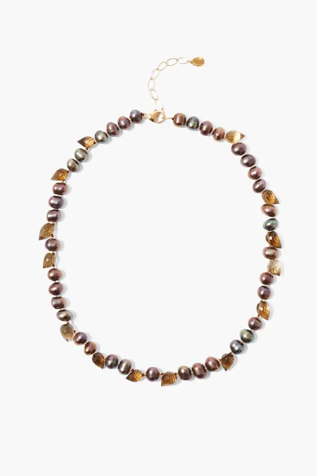 Chan Luu Willa Necklace Taupe Pearl Mix Women Necklaces