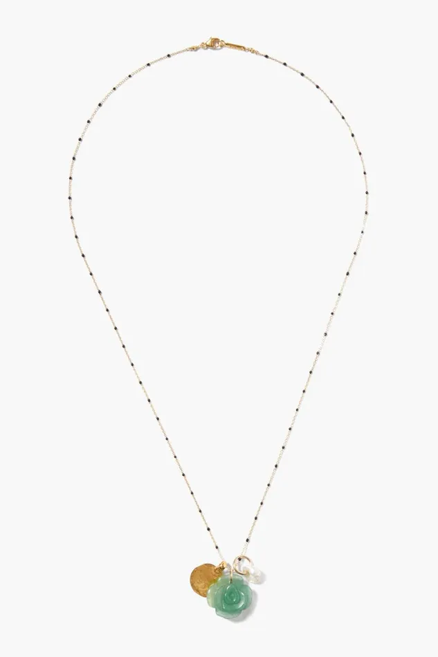 Chan Luu Zuri Enamel Charm Necklace Black Mix Women Necklaces