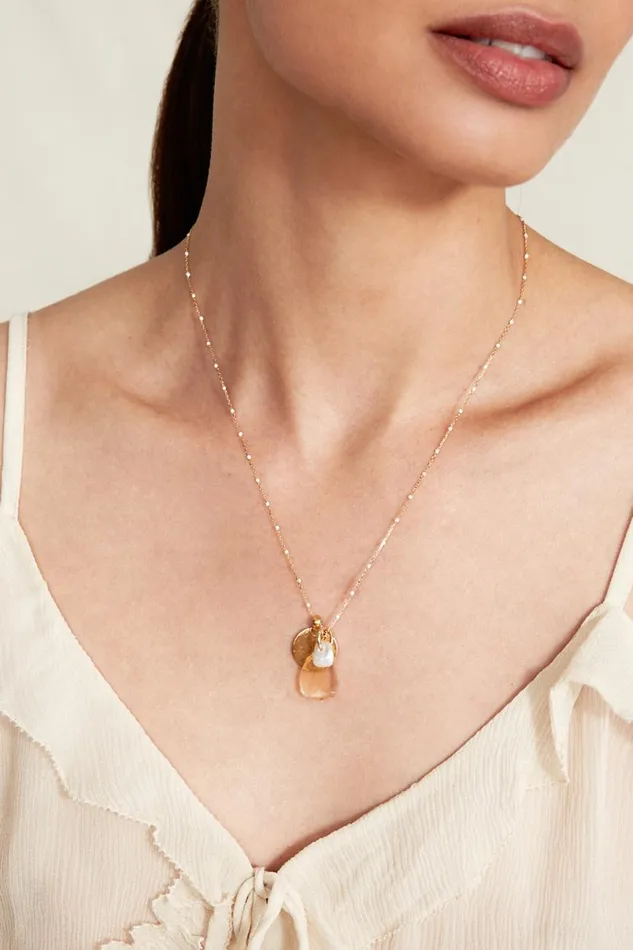 Chan Luu Zuri Enamel Charm Necklace White Mix Women Necklaces